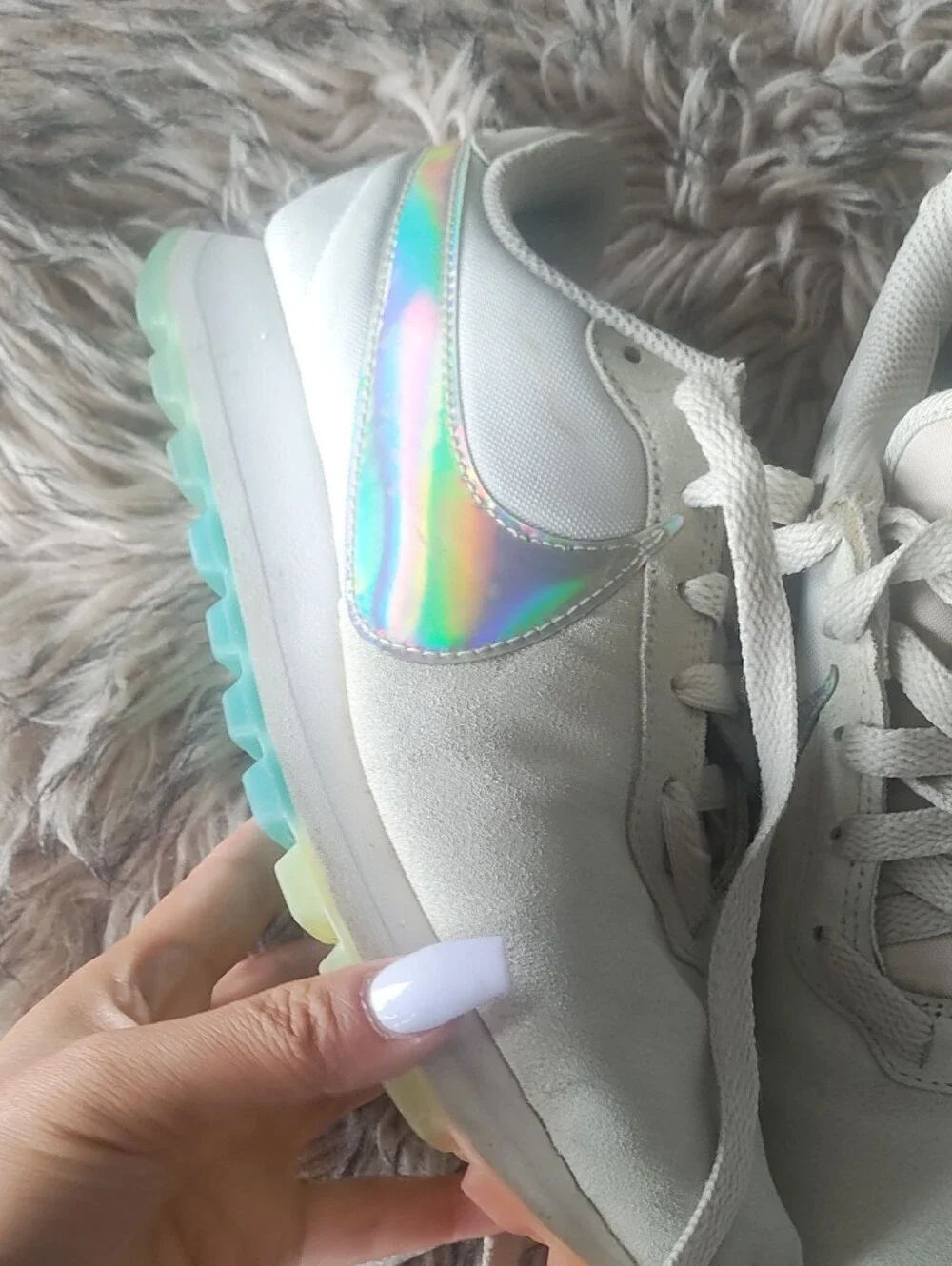 Rare Nike Cortes Holographic Logo